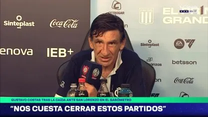 La bronca de Costas por el arbitraje que sufrió Racing ante San Lorenzo