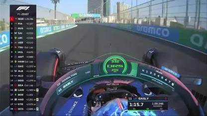 Así fue la vuelta rápida de Pierre Gasly en la FP1 de Arabia Saudita