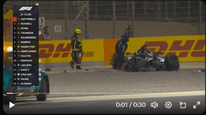 Fuerte choque de Esteban Ocon en la clasificación de Fórmula 1 en Bahréin