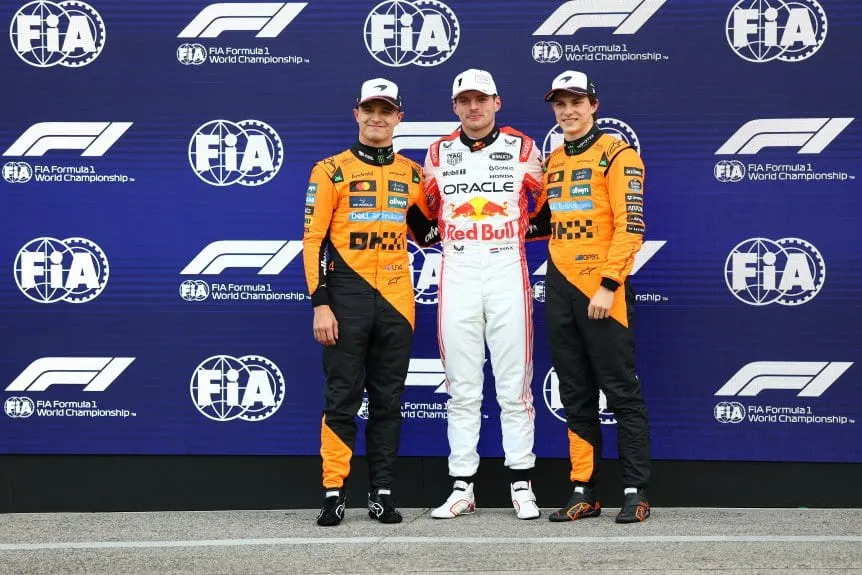 Verstappen, Norris y Piastri Verstappen, Norris y Piastri