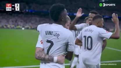 GOL DE REAL MADRID:  Vinicius marcó ante Mallorca (2-1)