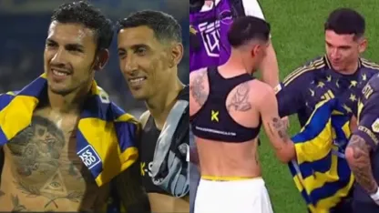 Tarde especial para Di María: reencuentro con Paredes y las camisetas que se llevó