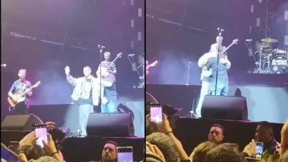 Mastantuono fue al recital de Las Pastillas del Abuelo y fue ovacionado por el público