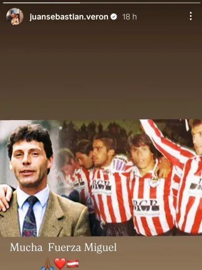 El mensaje de apoyo de Juan Sebastián Verón para Miguel Ángel Russo El mensaje de apoyo de Juan Sebastián Verón para Miguel Ángel Russo