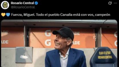 El mensaje de Rosario Central en apoyo a Miguel Ángel Russo El mensaje de Rosario Central en apoyo a Miguel Ángel Russo