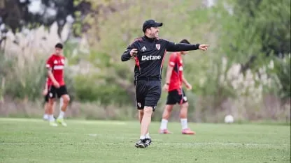 Chacho Coudet, durante un entrenamiento de River Chacho Coudet, durante un entrenamiento de River