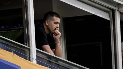 Juan Román Riquelme en su palco.