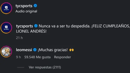 "Muchas gracias": el posteo de TyC Sports que likearon Messi y Antonela